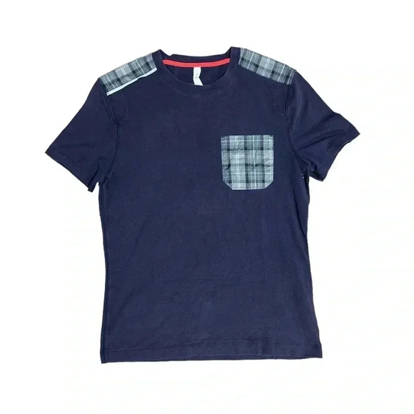 Lululemon Shirt Navy Blue Metal Vent Tech Cotton Pocket Tee T-Shirt Men's Size M - Picture 1 of 7